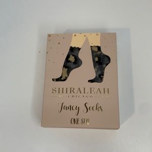NWOT SHIRALEAH CHICAGO GREY LEOPARD FANCY MESH SOCKS OSFA